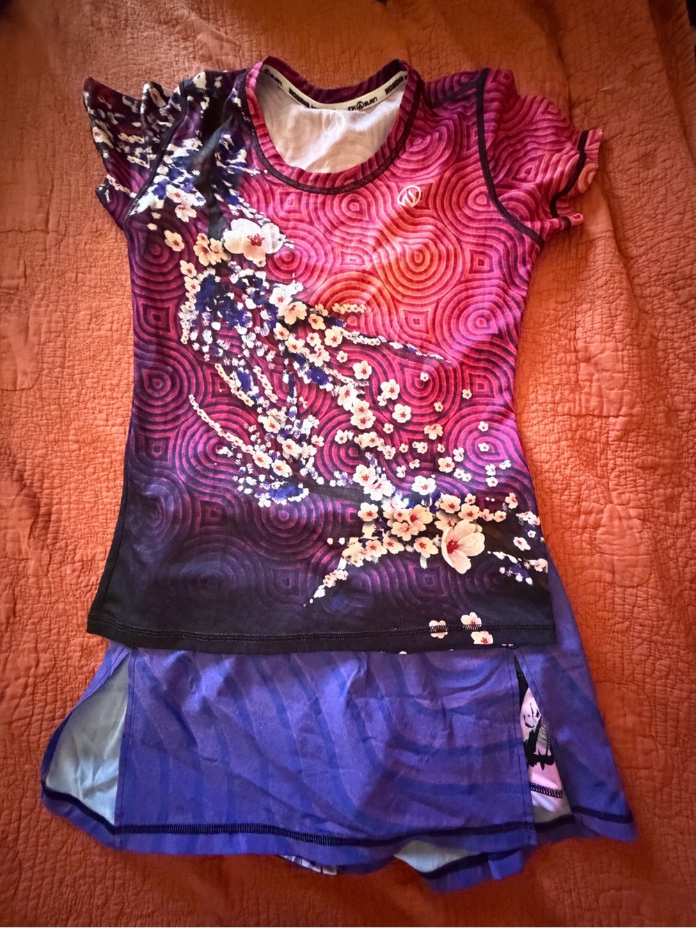 Pink & Purple Floral Performance Tee and Skort
